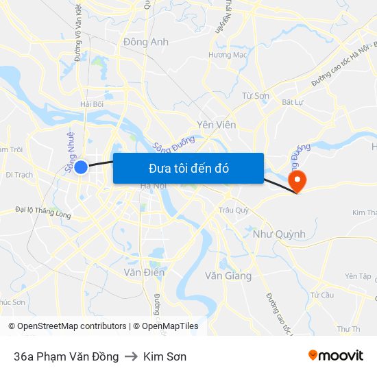 36a Phạm Văn Đồng to Kim Sơn map