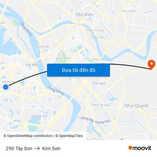 290 Tây Sơn to Kim Sơn map