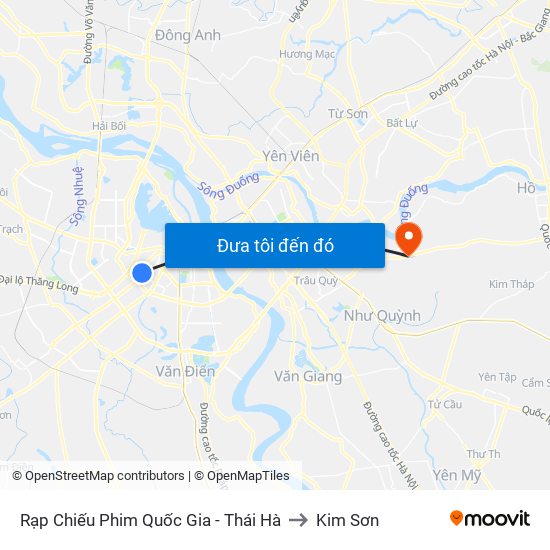 Rạp Chiếu Phim Quốc Gia - Thái Hà to Kim Sơn map