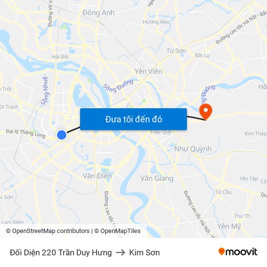 Đối Diện 220 Trần Duy Hưng to Kim Sơn map