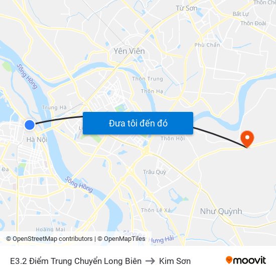 E3.2 Điểm Trung Chuyển Long Biên to Kim Sơn map