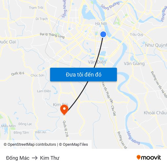 Đống Mác to Kim Thư map