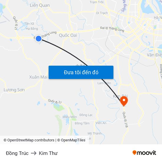 Đồng Trúc to Kim Thư map