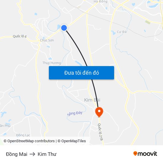 Đồng Mai to Kim Thư map