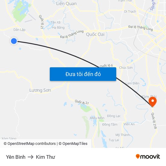 Yên Bình to Kim Thư map