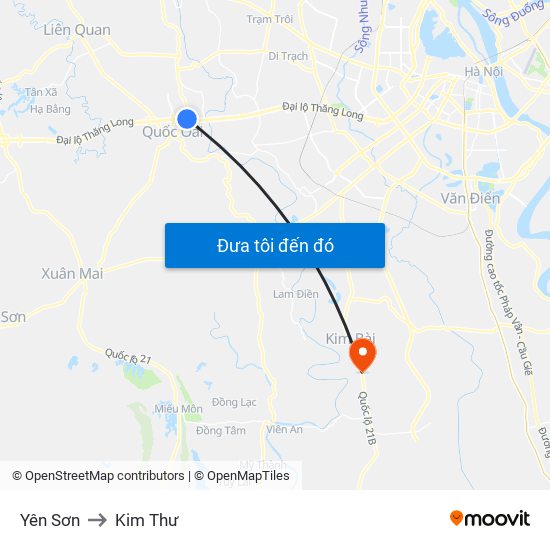Yên Sơn to Kim Thư map