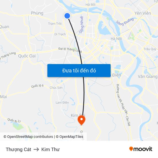 Thượng Cát to Kim Thư map