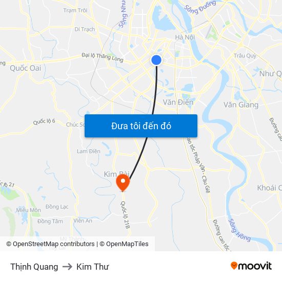Thịnh Quang to Kim Thư map