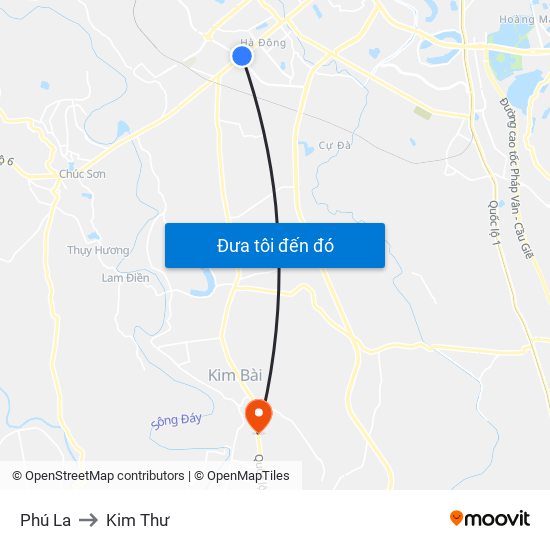 Phú La to Kim Thư map