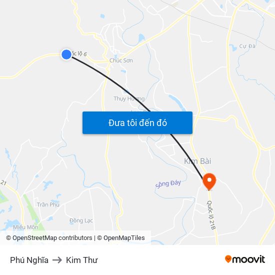 Phú Nghĩa to Kim Thư map