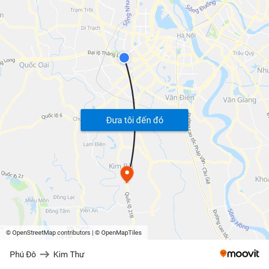 Phú Đô to Kim Thư map