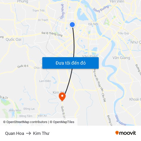 Quan Hoa to Kim Thư map