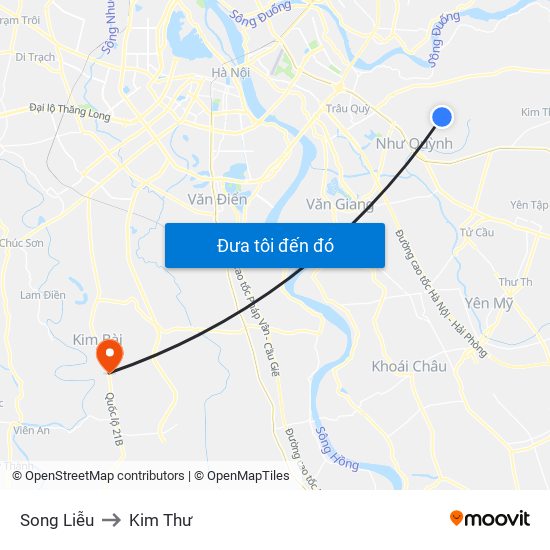 Song Liễu to Kim Thư map