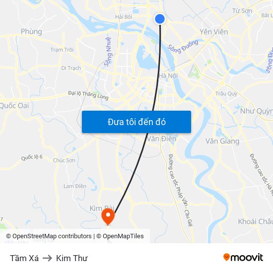Tầm Xá to Kim Thư map