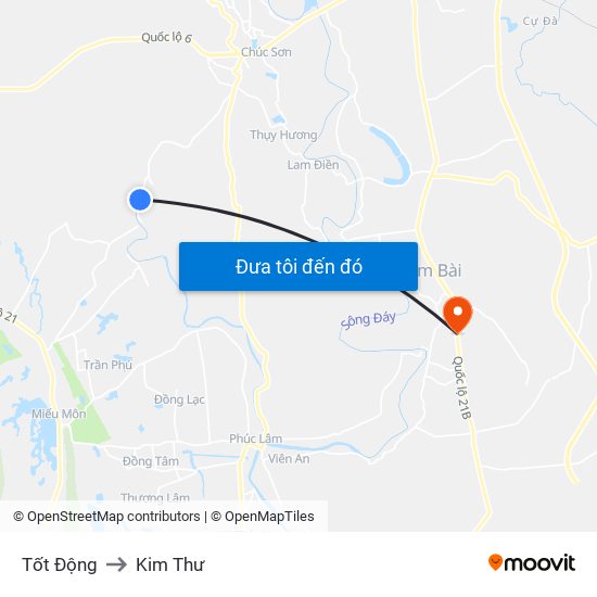 Tốt Động to Kim Thư map