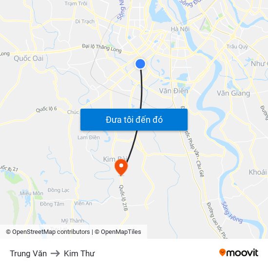 Trung Văn to Kim Thư map