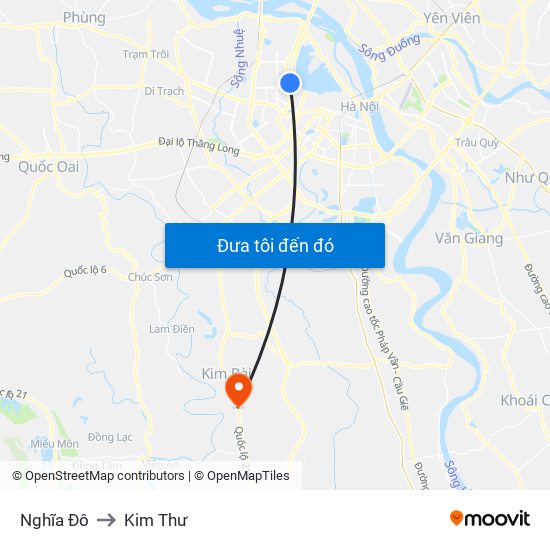 Nghĩa Đô to Kim Thư map