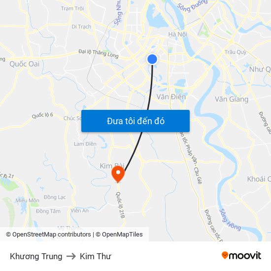 Khương Trung to Kim Thư map