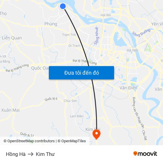 Hồng Hà to Kim Thư map