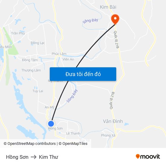 Hồng Sơn to Kim Thư map