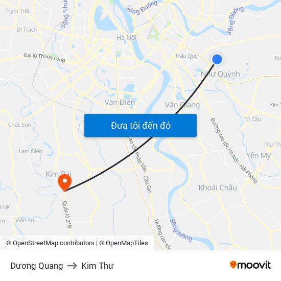 Dương Quang to Kim Thư map