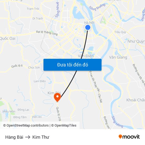 Hàng Bài to Kim Thư map