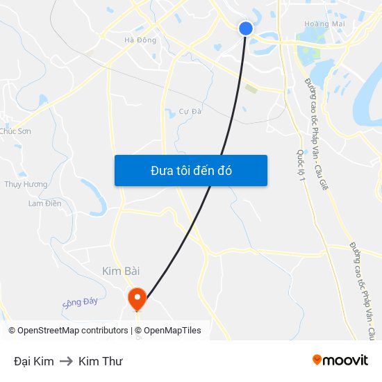 Đại Kim to Kim Thư map