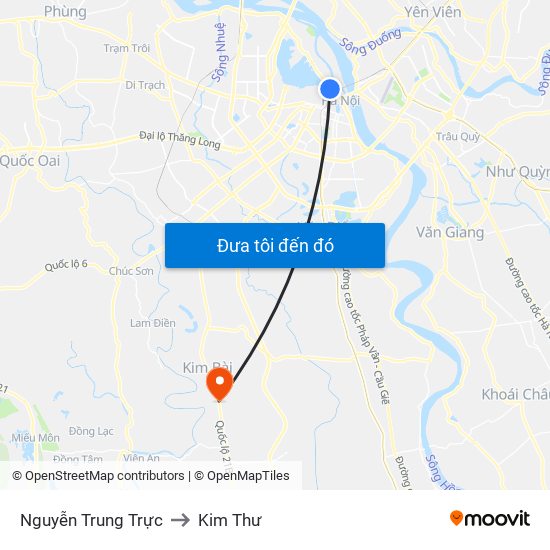 Nguyễn Trung Trực to Kim Thư map