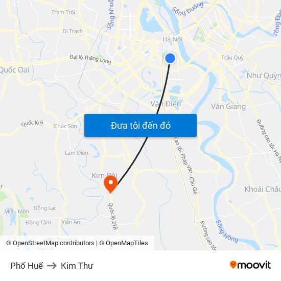 Phố Huế to Kim Thư map