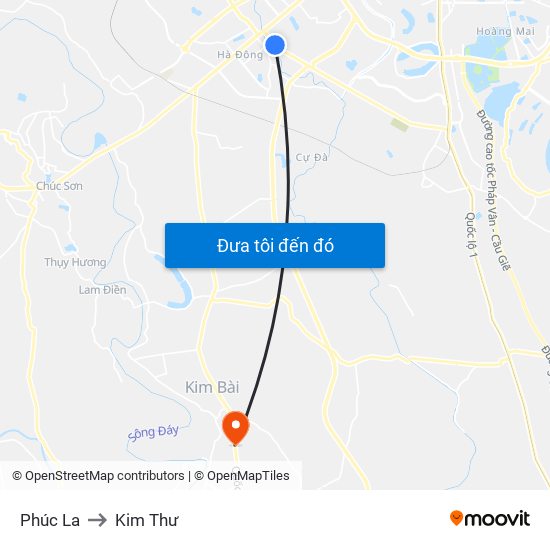 Phúc La to Kim Thư map