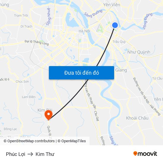 Phúc Lợi to Kim Thư map