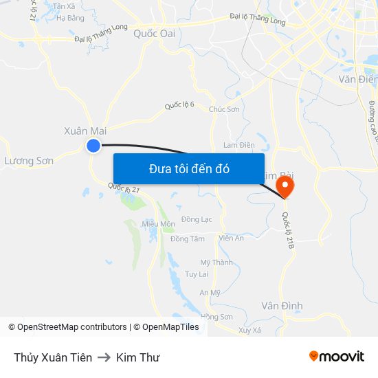 Thủy Xuân Tiên to Kim Thư map