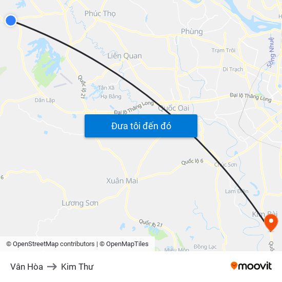 Vân Hòa to Kim Thư map