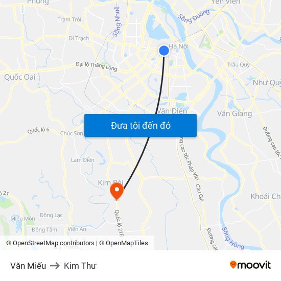 Văn Miếu to Kim Thư map