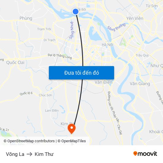 Võng La to Kim Thư map