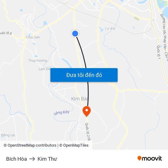 Bích Hòa to Kim Thư map