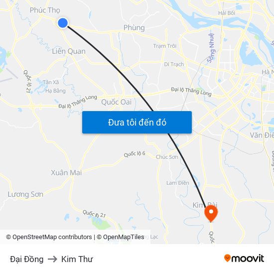 Đại Đồng to Kim Thư map