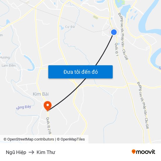 Ngũ Hiệp to Kim Thư map