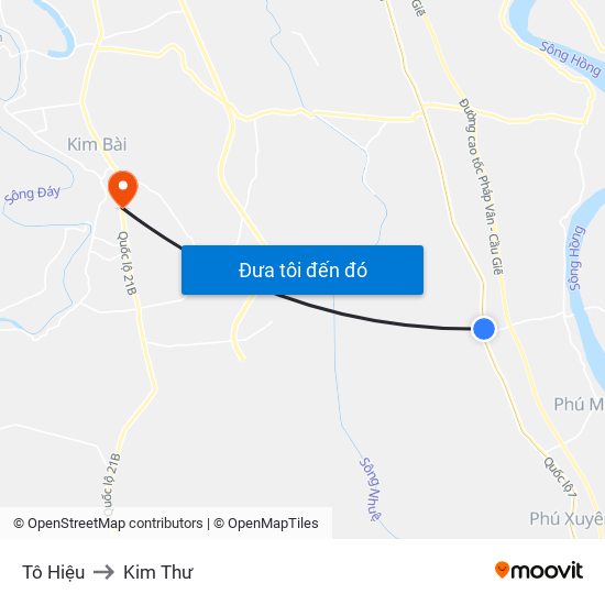 Tô Hiệu to Kim Thư map