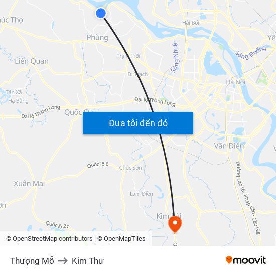 Thượng Mỗ to Kim Thư map