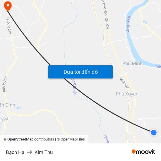 Bạch Hạ to Kim Thư map