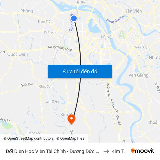 Đối Diện Học Viện Tài Chính - Đường Đức Thắng to Kim Thư map