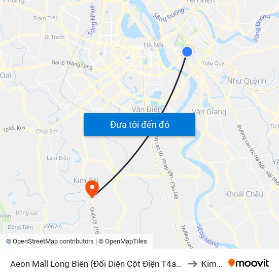 Aeon Mall Long Biên (Đối Diện Cột Điện T4a/2a-B Đường Cổ Linh) to Kim Thư map