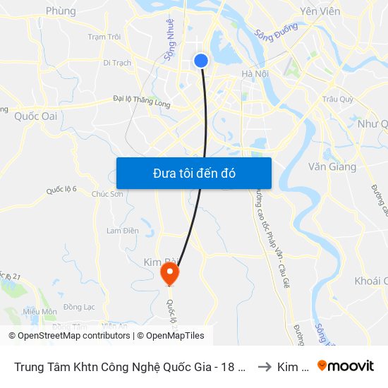 Trung Tâm Khtn Công Nghệ Quốc Gia - 18 Hoàng Quốc Việt to Kim Thư map