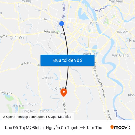 Khu Đô Thị Mỹ Đình Ii- Nguyễn Cơ Thạch to Kim Thư map