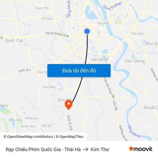 Rạp Chiếu Phim Quốc Gia - Thái Hà to Kim Thư map