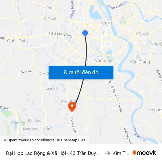 Đại Học Lao Động & Xã Hội - 43 Trần Duy Hưng to Kim Thư map