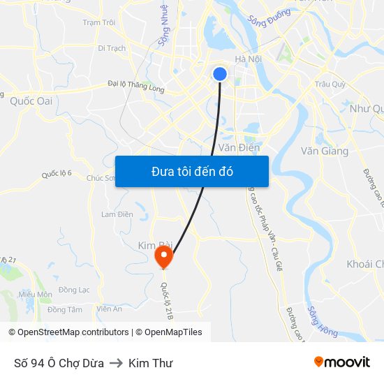 Số 94 Ô Chợ Dừa to Kim Thư map