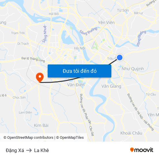 Đặng Xá to La Khê map