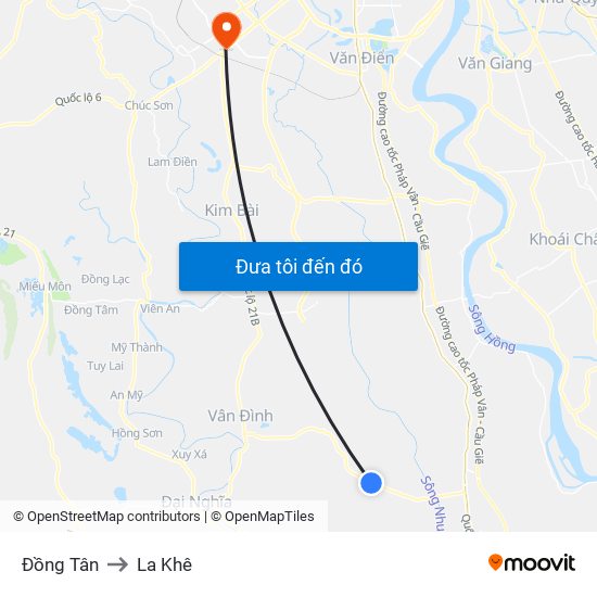 Đồng Tân to La Khê map